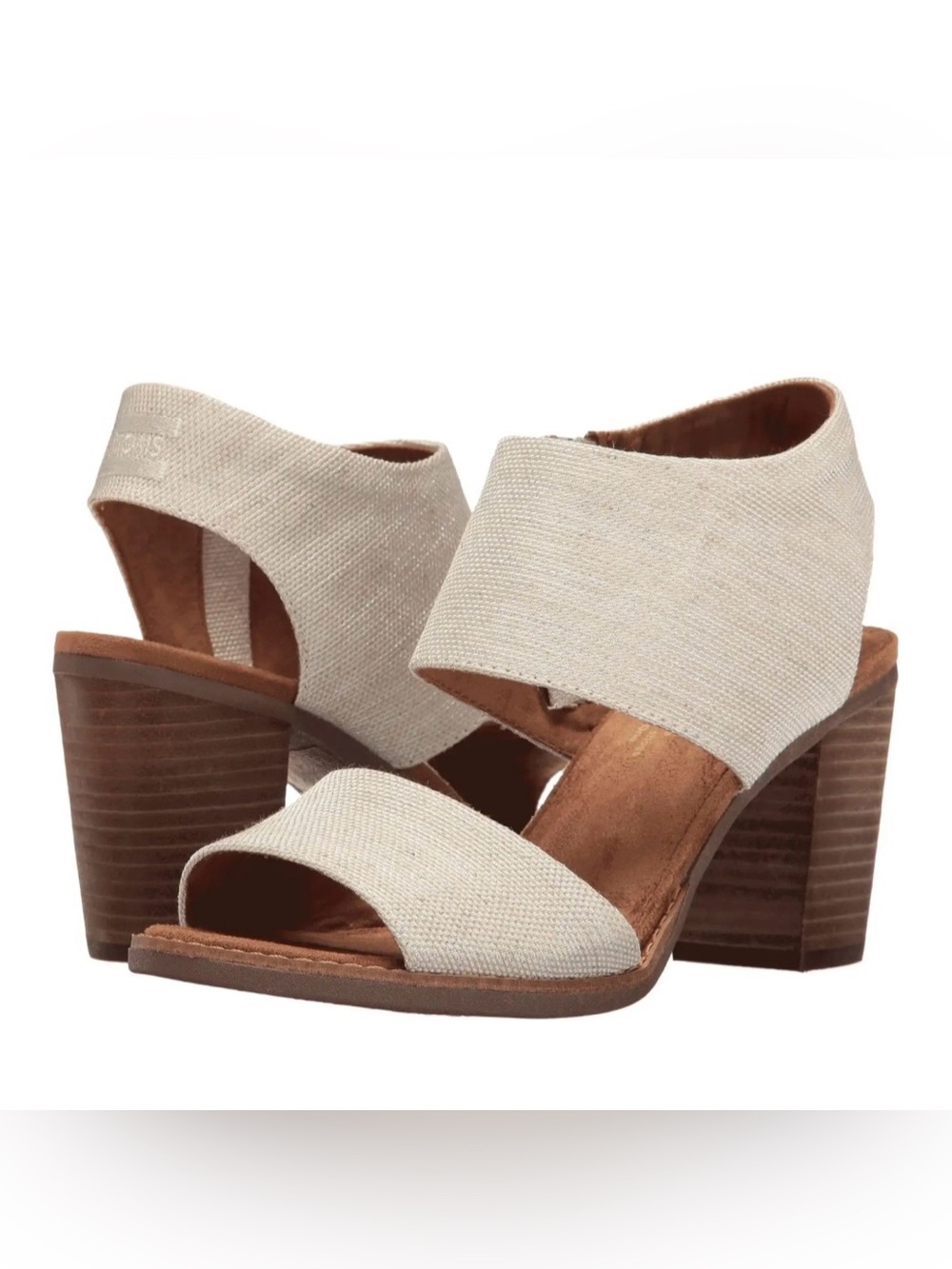 TOMS Majorca Beige Open-Toe Block Heel Sandals